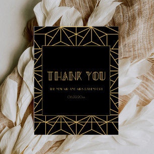 Carte De Remerciements mariage géométrique art déco vintage des années 19