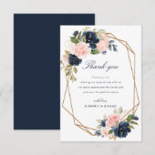 carte de remerciements mariage géométrique floral  (Devant / Derrière)