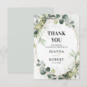 Carte De Remerciements Mariage géométrique moderne à la sauge d'eucalyptu (Devant / Derrière)