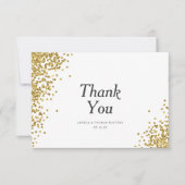 Carte de remerciements Mariage Glam Gold Confetti (Devant)