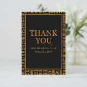 Carte de remerciements Mariage Gold Kente d'inspir (Debout devant)