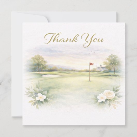 CARTE DE REMERCIEMENTS MARIAGE GOLF (Devant)