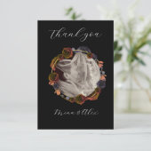 Carte De Remerciements Mariage goth moderne photo noir (Debout devant)