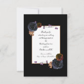 Carte De Remerciements Mariage goth moderne photo noir (Dos)