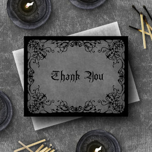Carte De Remerciements Mariage gothique à dentelle noire
