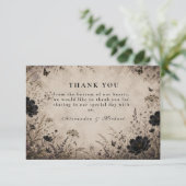 Carte De Remerciements Mariage gothique boho foncé (Debout devant)