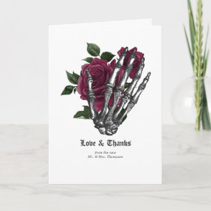 Carte De Remerciements Mariage gothique bourguignon fantaisiste