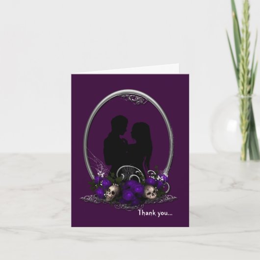 Carte De Remerciements Mariage gothique de vampire Dark Union (Devant)