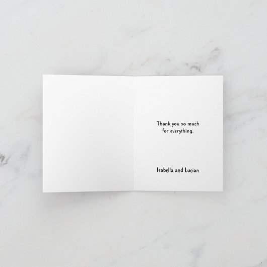 Carte De Remerciements Mariage gothique de vampire de l'Union obscure (Intérieur)