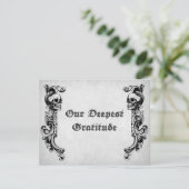 Carte De Remerciements Mariage gothique du crâne (Debout devant)