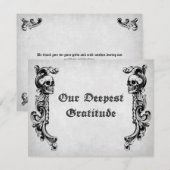 Carte De Remerciements Mariage gothique du crâne (Devant / Derrière)