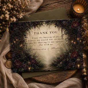 Carte De Remerciements Mariage gothique en forêt