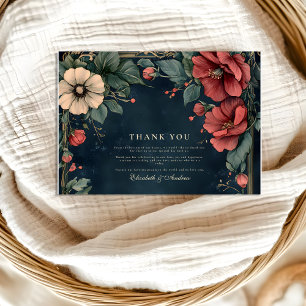 Carte De Remerciements Mariage gothique floral baroque
