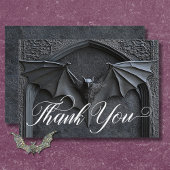 Carte De Remerciements Mariage gothique Halloween chauve chauve et arc no