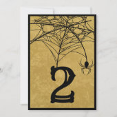Carte De Remerciements Mariage gothique Halloween Spider Web Numéro de ta (Devant)