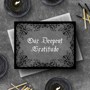 Carte De Remerciements Mariage gothique noir gris