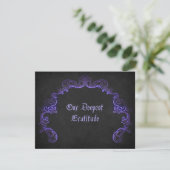 Carte De Remerciements Mariage gothique noir violet (Debout devant)