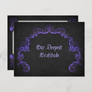 Carte De Remerciements Mariage gothique noir violet