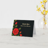 Carte de remerciements Mariage gothique rose (Fleur jaune)