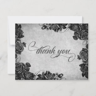 Carte De Remerciements Mariage gothique Rose noir