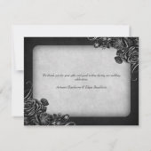Carte De Remerciements Mariage gothique Rose noir (Dos)