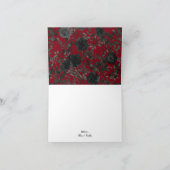 Carte de remerciements Mariage gothique Rose rouge (Intérieur)