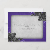Carte De Remerciements Mariage gothique Rose violet noir (Dos)