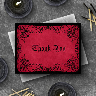 Carte De Remerciements Mariage gothique rouge noir