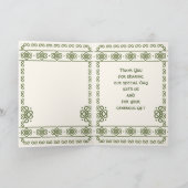 Carte de remerciements Mariage Green Celtic Knots (Intérieur)