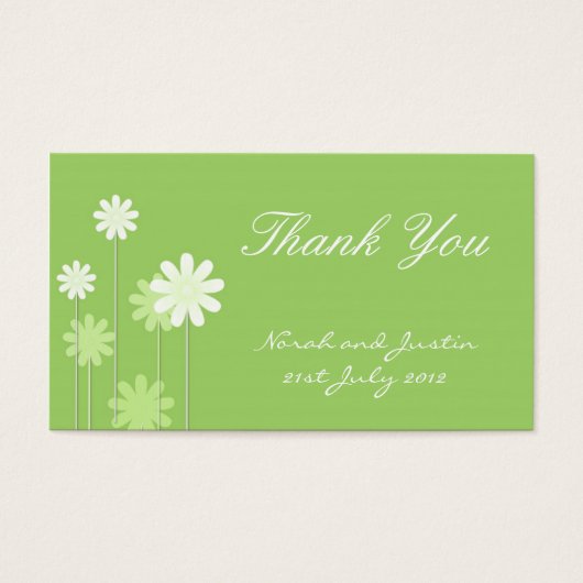 Carte de remerciements Mariage Green Daisy (Devant)