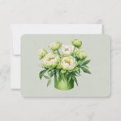Carte De Remerciements Mariage Green et White Peony (Dos)
