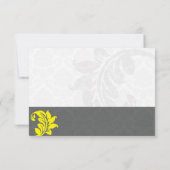 Carte de remerciements Mariage gris et jaune (Dos)