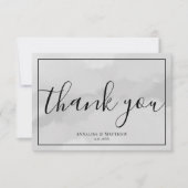 Carte De Remerciements Mariage gris simple et élégant (Devant)