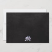 Carte De Remerciements Mariage Halloween Fleur Gothique Noir Violet (Dos)