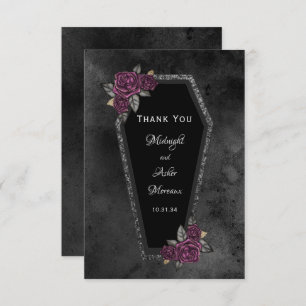 Carte De Remerciements Mariage Halloween Rose du café