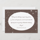 Carte De Remerciements Mariage hivernal rustique au pin et au cacao scint (Dos)