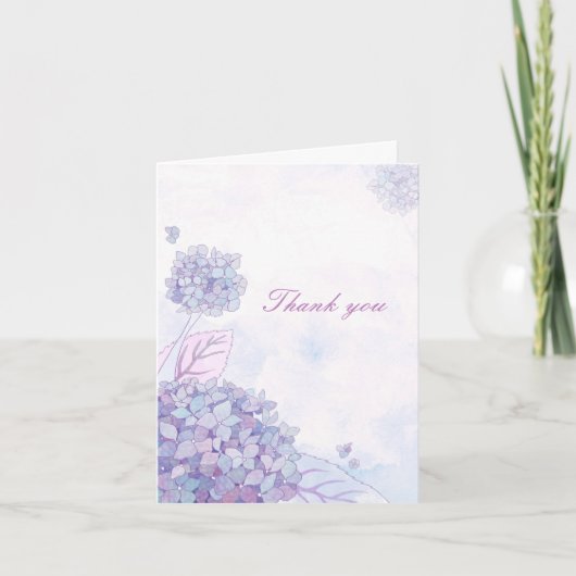 Carte de remerciements Mariage Hydrangea Bouquet (Devant)