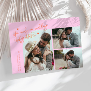 Carte De Remerciements Mariage inoubliable Orange Rose Multi Photo