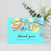 Carte de remerciements Mariage Inséparable Turquoi (Debout devant)