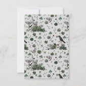 Carte De Remerciements Mariage irlandais gothique avec crâne vert et fleu (Dos)