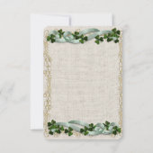 Carte De Remerciements Mariage irlandais shamrocks (Dos)