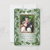 Carte De Remerciements Mariage irlandais shamrocks (Devant)