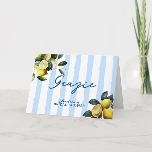 Carte De Remerciements Mariage Italien au Citron  (Devant)