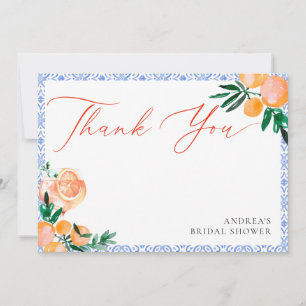 Carte De Remerciements Mariage Italien Orange C'est l'Amour Shower
