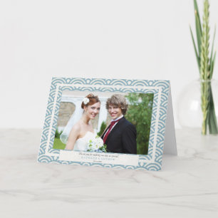 Carte De Remerciements Mariage japonais Seigaiha Merci/Texte personnalisé