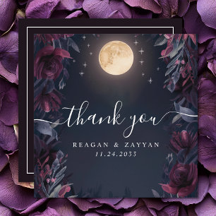 Carte De Remerciements Mariage Jardin de Minuit sous la Lune
