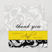 Carte de remerciements Mariage jaune (Devant / Derrière)