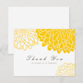 Carte de remerciements Mariage jaune blanc (Devant / Derrière)