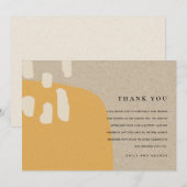 CARTE DE REMERCIEMENTS MARIAGE KRAFT RUSTIQUE ABSTRAIT MODERNE (Devant / Derrière)