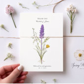 Carte de remerciements Mariage Lavender Chic